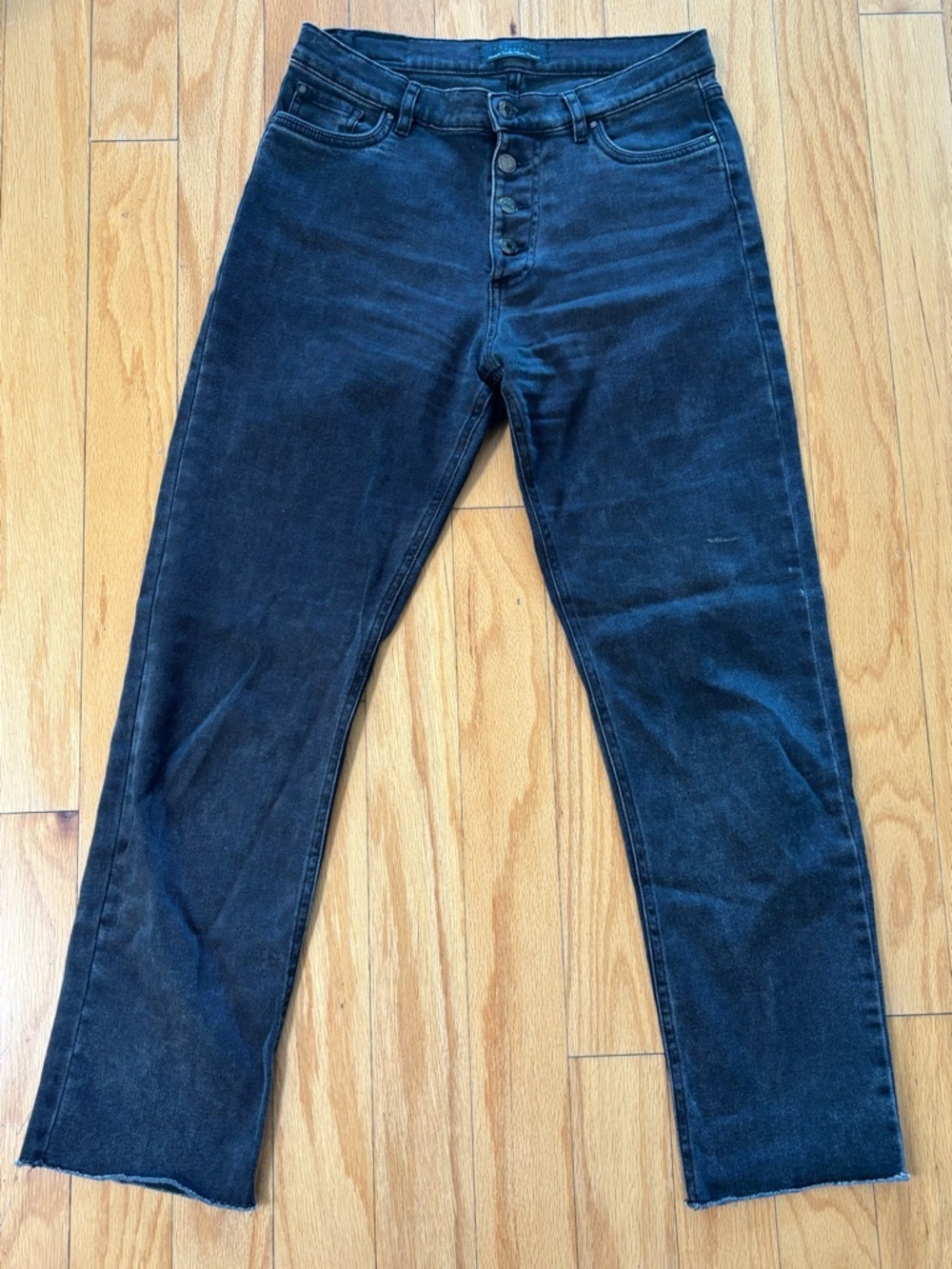 IKKS High Rise Straight Cropped Jeans, size 28